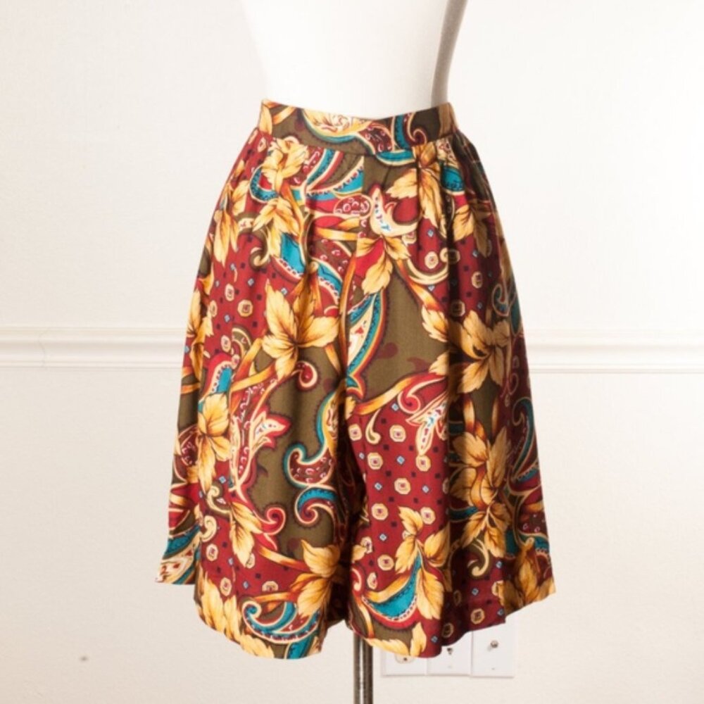 Vintage High Waist Paisley Floral Print Festival Boho Cotton Shorts Lot - Picture 5 of 13